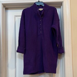 Purple Knit Sezane Sweater with Button Detail